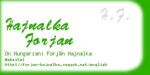 hajnalka forjan business card